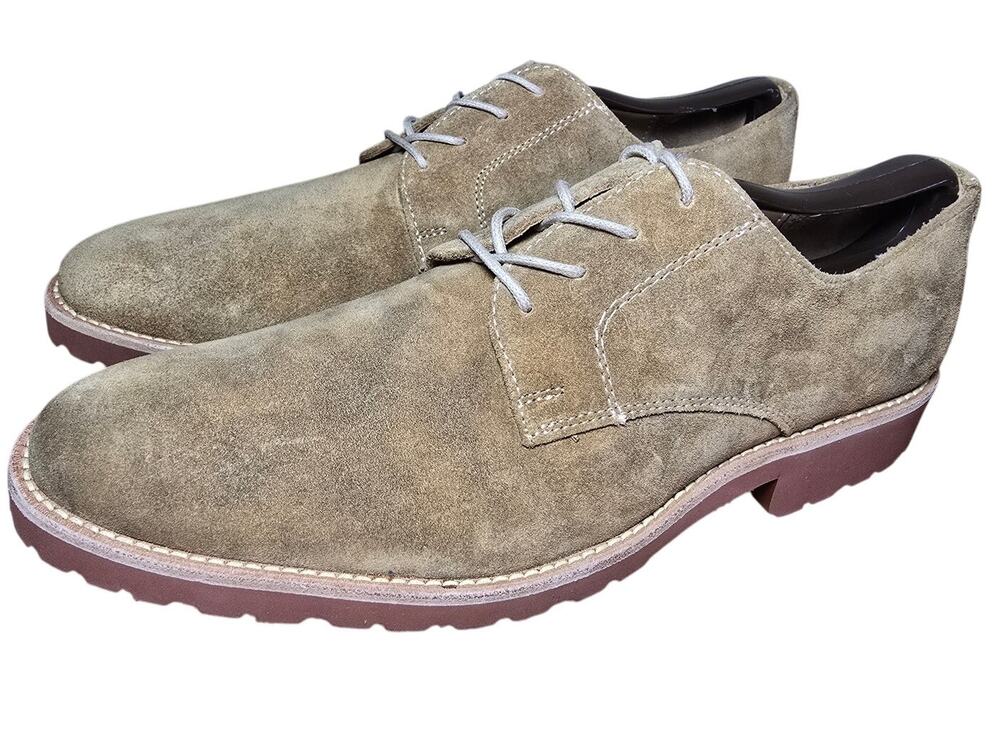 NEW Alan Payne Shoes Oxfords Mens 9 Tan Buck Suede Lace Up Dress LaceUp Lug Sole